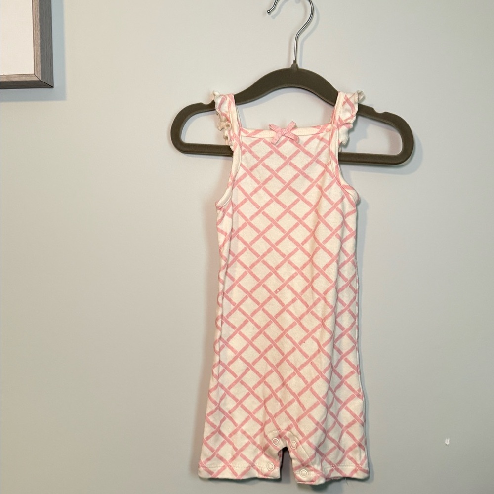 Pink and White Kids One Piece